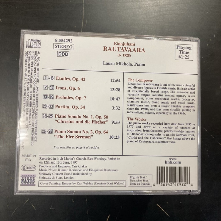 Laura Mikkola - Rautavaara: Works For Piano CD (M-/M-) -klassinen-