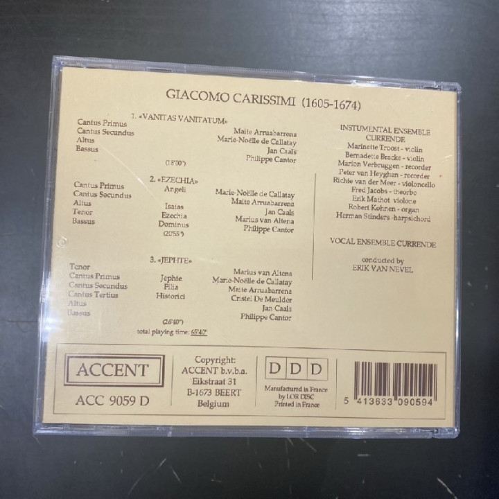 Carissimi - Oratoria CD (VG+/VG+) -klassinen-