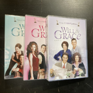 Will & Grace - Kaudet 1-3 12DVD (VG+-M-/M-) -tv-sarja-