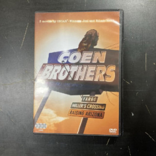 Coen Brothers (Fargo / Miller's Crossing / Arizona Baby) 3DVD (VG+-M-/M-) -jännitys/draama/komedia-