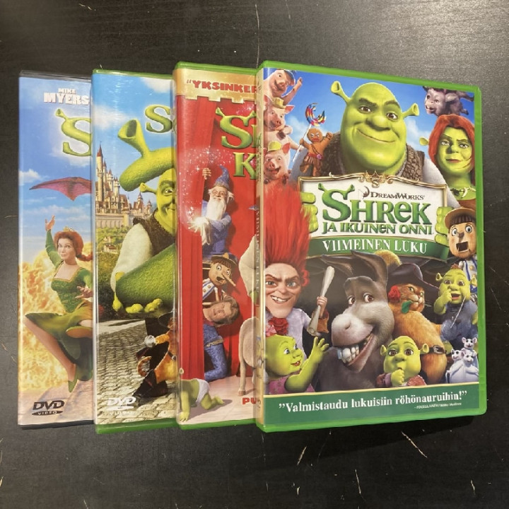 Shrek 1-4 4DVD (VG+-M-/M-) -animaatio-