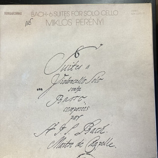 Miklos Perenyi - Bach: 6 Suites For Solo Cello (HUN/1982) 3LP (VG-M-/VG+) -klassinen-