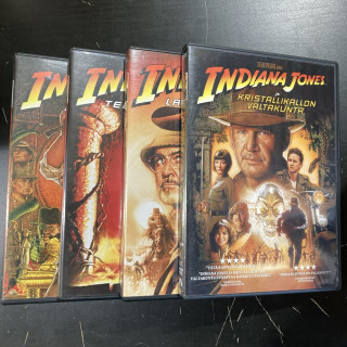 Indiana Jones 1-4 4DVD (M-/M-) -seikkailu-