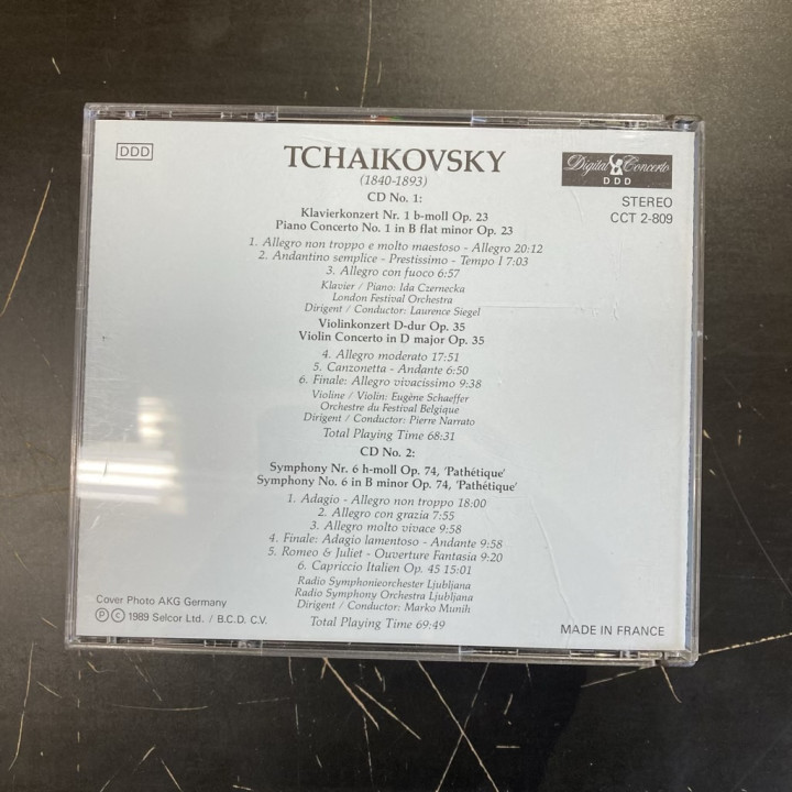 Tchaikovsky - Piano Concerto No.1 / Violin Concerto / Symphony No.6 2CD (VG+-M-/M-) -klassinen-