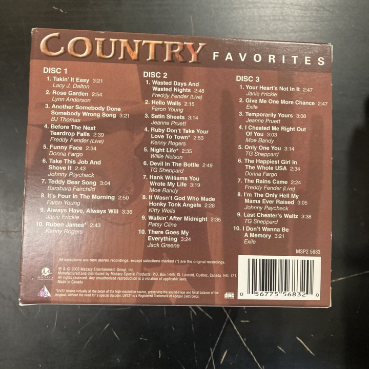 V/A - Country Favorites 3CD (M-/VG+)