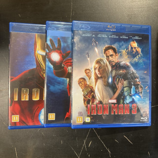 Iron Man 1-3 Blu-ray (M-/M-) -toiminta/sci-fi-