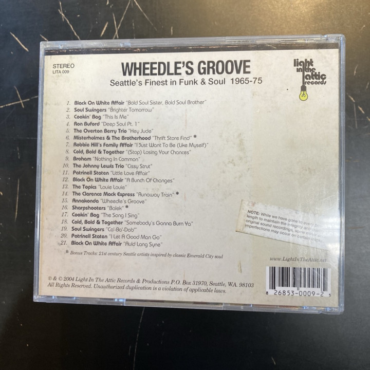 V/A - Wheedle's Groove (Seattle's Finest In Funk & Soul 1965-75) CD (VG+/VG+)