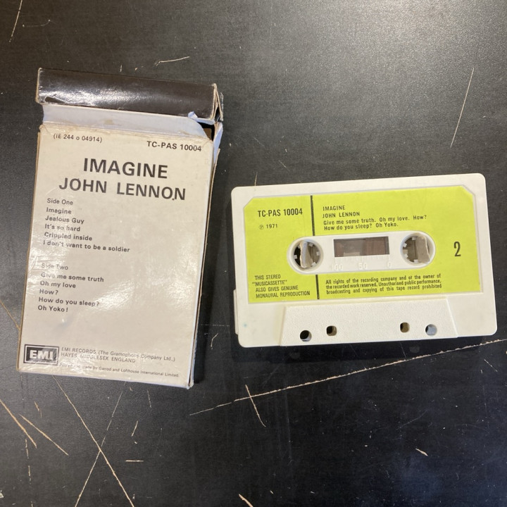 John Lennon - Imagine (UK/1971/cigarette box) C-kasetti (VG+/VG+) -pop rock-