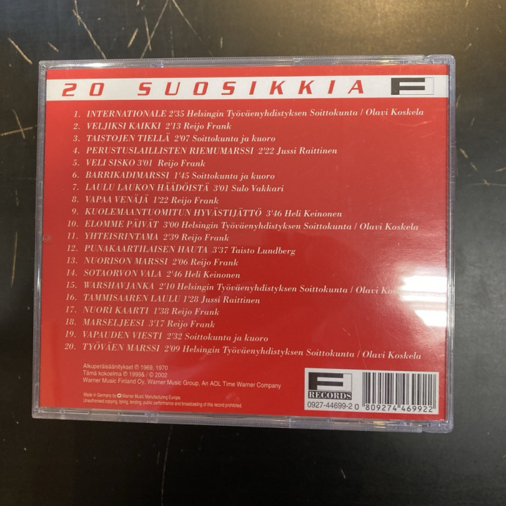 V/A - 20 suosikkia (Veljiksi kaikki- työväen lauluja) CD (M-/M-)