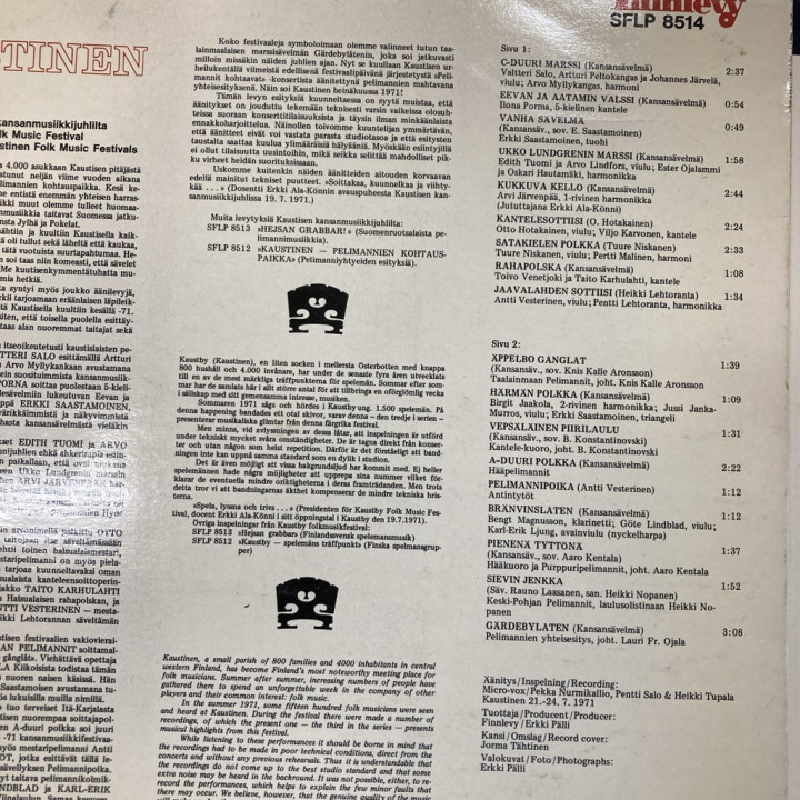 V/A - Kaustinen soi (FIN/1971) LP (VG+/VG+)