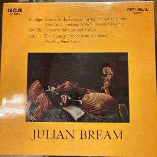 Julian Bream - Rodrigo / Vivaldi / Britten (GER/19??) LP (M-/VG+) -klassinen-