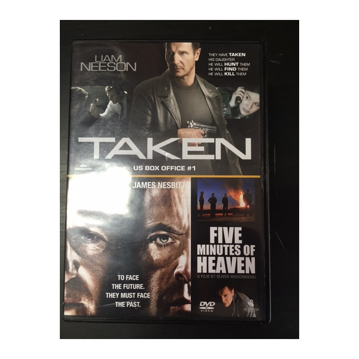 Taken / Five Minutes Of Heaven 2DVD (M-/M-) -toiminta/draama-