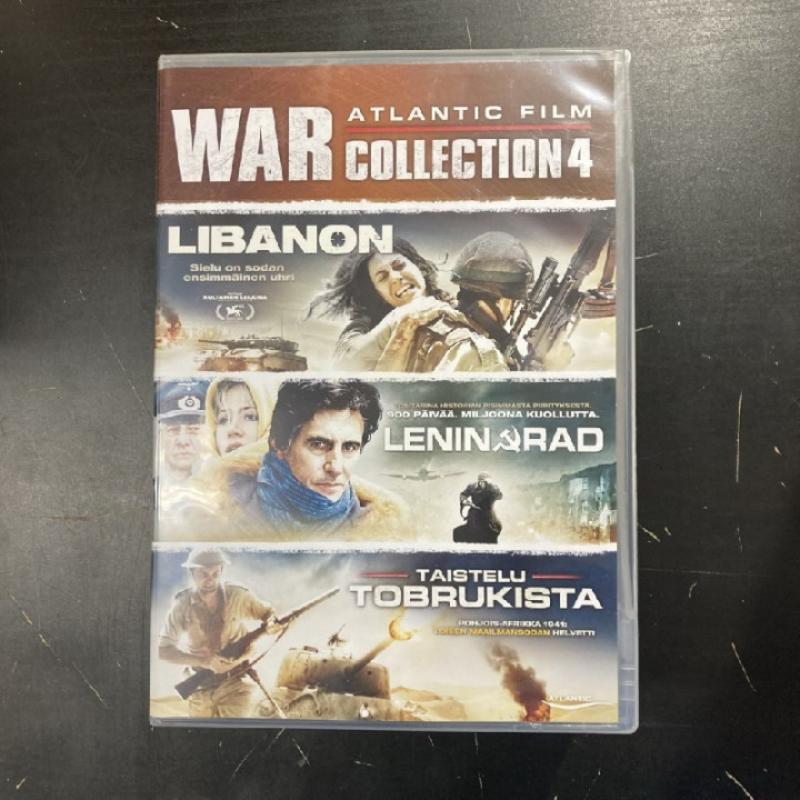 War Collection 4 (Libanon / Leningrad / Taistelu Tobrukista) 3DVD (VG+/M-) -sota/draama-