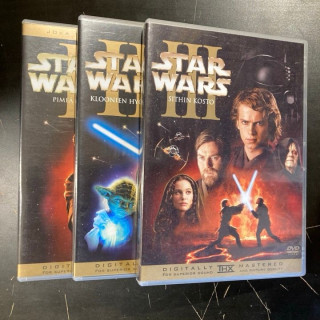 Star Wars I-III (Prequel Trilogy) 6DVD (VG-VG+/M-) -seikkailu-