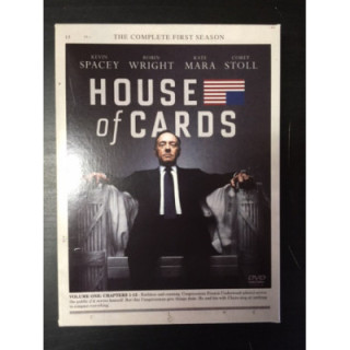 House Of Cards - Kausi 1 4DVD (VG-VG+/VG+) -tv-sarja-