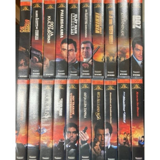 James Bond 007 Collection 1-20 20xVHS (VG+/M-) -toiminta- (12 avaamatonta)