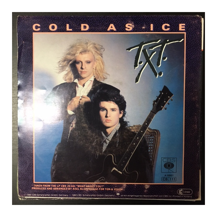 T.X.T. - Cold As Ice 7'' (VG+/VG) -synthpop-