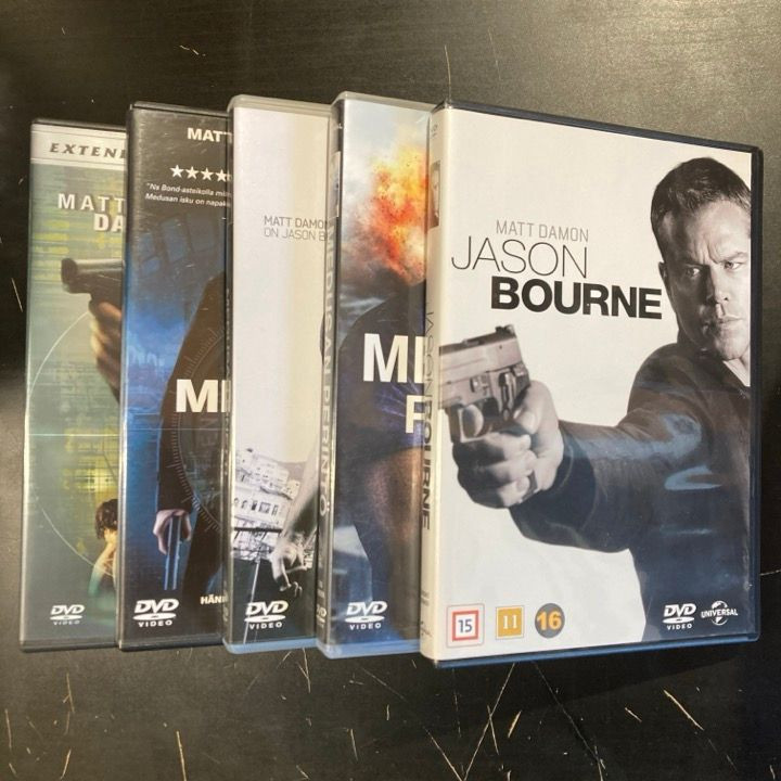 Jason Bourne 1-5 5DVD (VG+/M-) -toiminta-