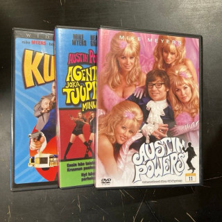 Austin Powers 1-3 3DVD (VG-VG+/M-) -komedia-