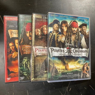 Pirates Of The Caribbean 1-4 5DVD (VG-VG+/M-) -seikkailu-