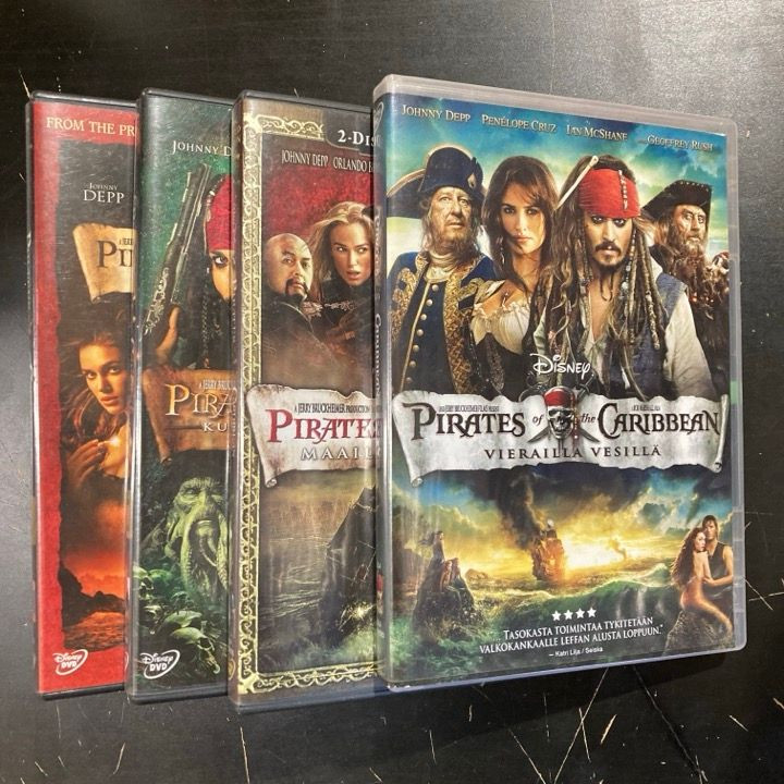 Pirates Of The Caribbean 1-4 5DVD (VG+/M-) -seikkailu-