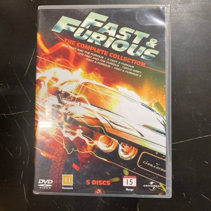 Fast & Furious - The Complete Collection (1-5) 5DVD (VG+/VG+) -toiminta-