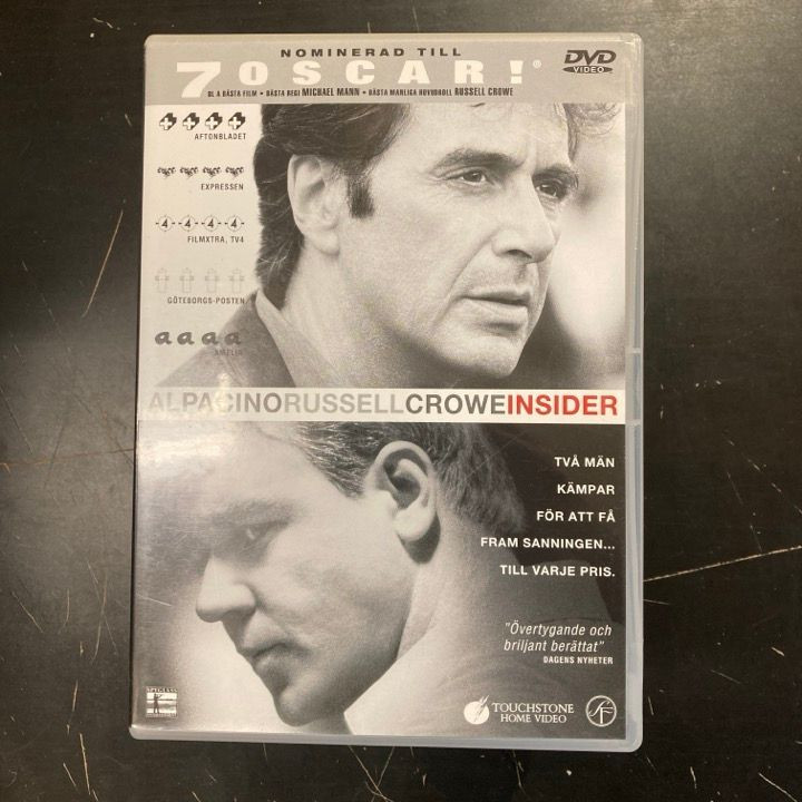 Insider - sisäpiirissä DVD (VG+/VG+) -jännitys-