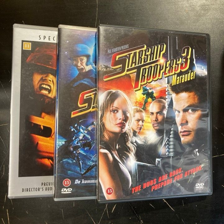 Starship Troopers 1-3 3DVD (VG-VG+/VG+) -toiminta/sci-fi-