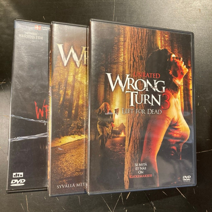 Wrong Turn 1-3 3DVD (VG-VG+/VG+) -kauhu-