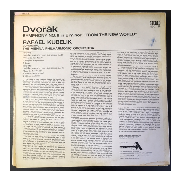 Dvorak - New World Symphony LP (VG-VG+/VG+) -klassinen-