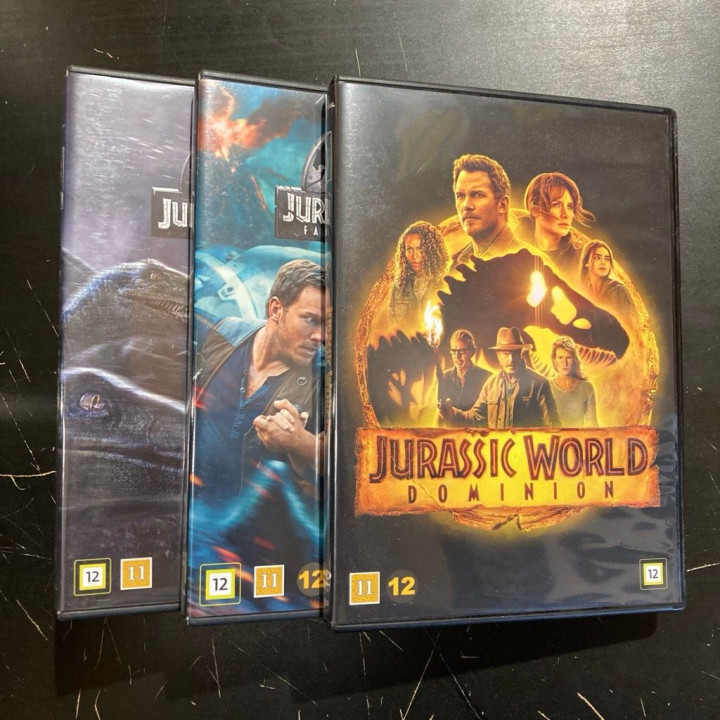 Jurassic World 1-3 3DVD (VG+-M-/M-) -seikkailu-