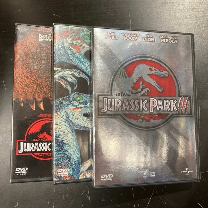 Jurassic Park 1-3 3DVD (VG+/VG+) -seikkailu-