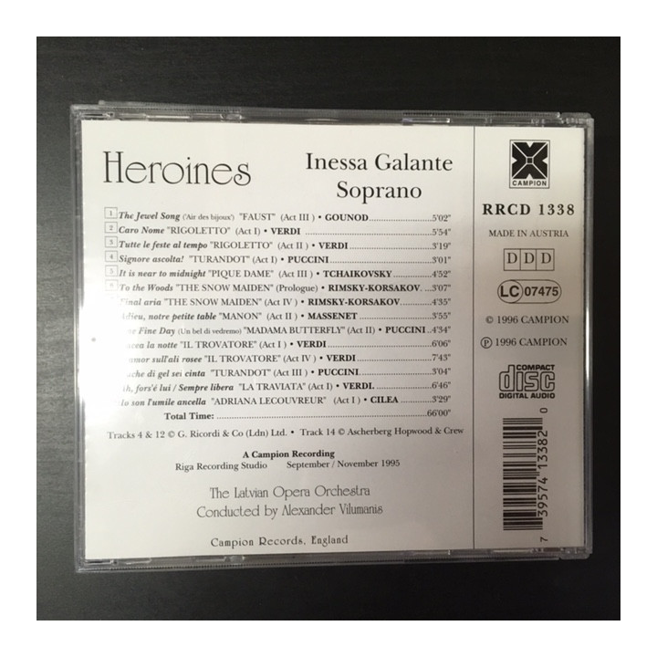 Inessa Galante - Heroines CD (M-/M-) -klassinen-