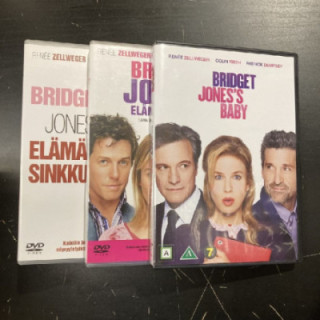 Bridget Jones 1-3 3DVD (VG+-M-/M-) -komedia/draama-