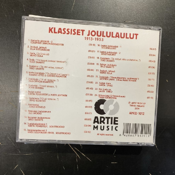 V/A - Klassiset joululaulut 1913-1953 CD (VG+/VG+)