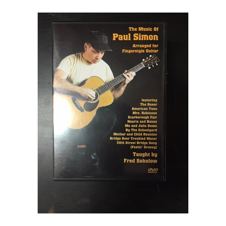 Fred Sokolow - The Music Of Paul Simon Arranged For Fingerstyle Guitar DVD (VG+/M-) -opetus dvd- (R1 NTSC/ei suom. tekstitystä)