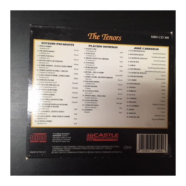 Tenors (Carreras / Domingo / Pavarotti) 3CD (M-/VG+) -klassinen-