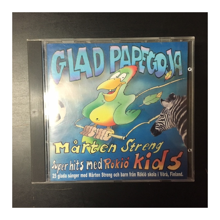 Mårten Streng - Glad Papegoja (Superhits med Rökiö Kids) CD (M-/M-) -lastenmusiikki-
