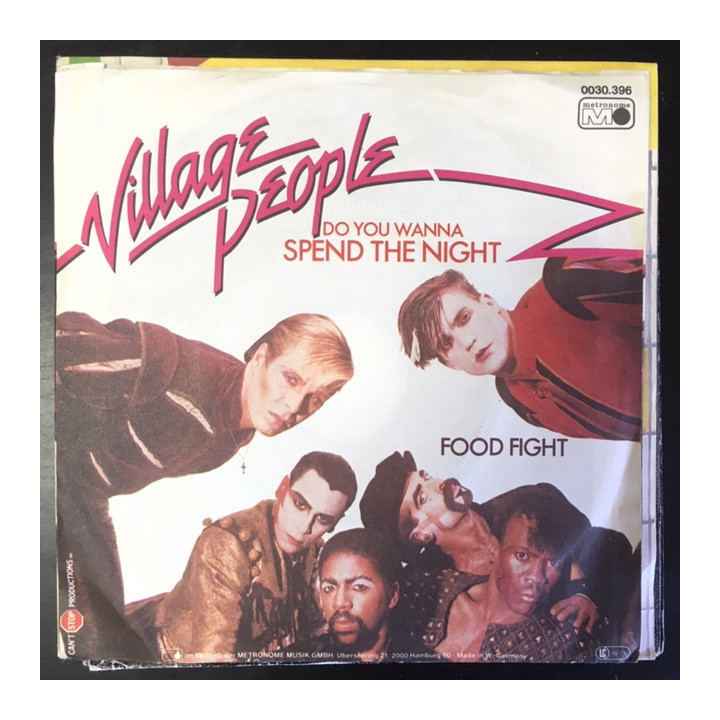 Village People - Do You Wanna Spend The Night / Food Fight 7'' (VG+/VG+) -disco-