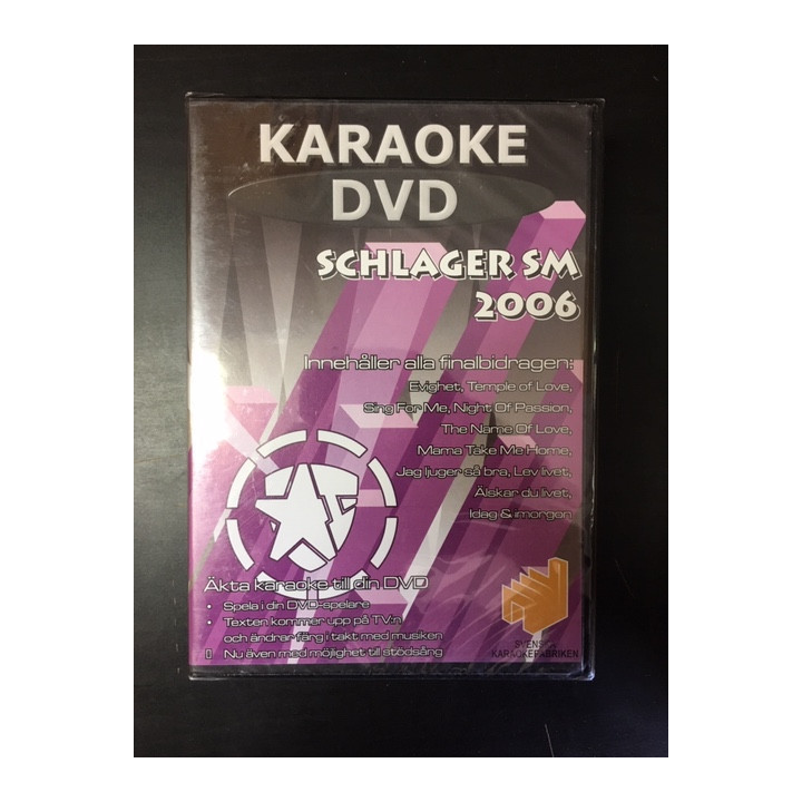 Svenska Karaokefabriken - Schlager SM 2006 DVD (avaamaton) -karaoke-