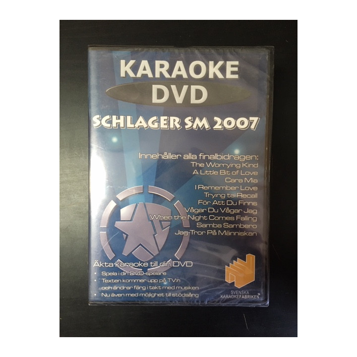 Svenska Karaokefabriken - Schlager SM 2007 DVD (avaamaton) -karaoke-