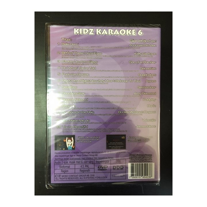 Svenska Karaokefabriken - Kidz Karaoke 6 DVD (avaamaton) -karaoke-