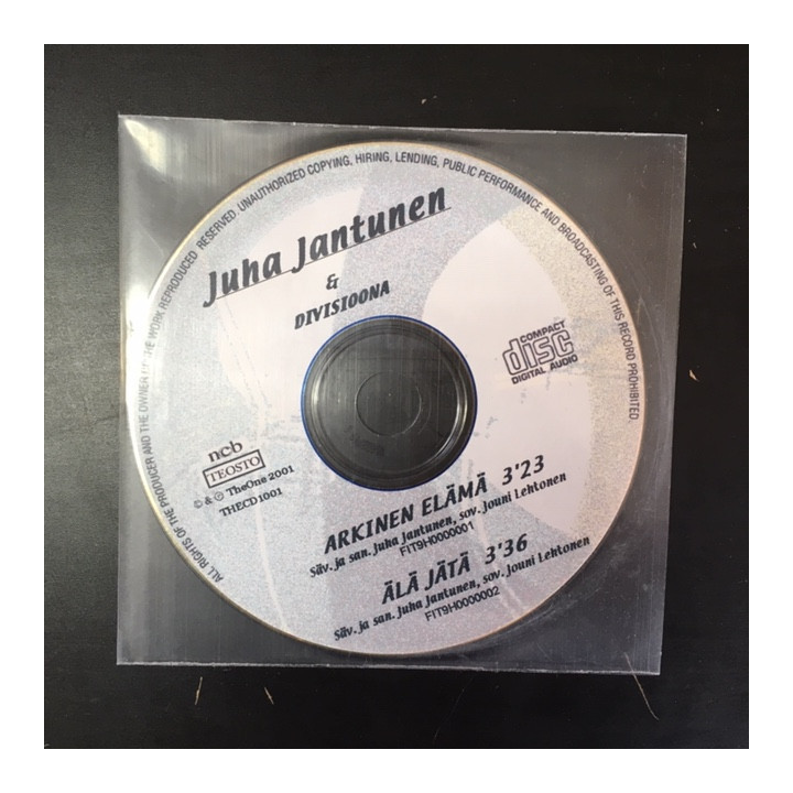 Juha Jantunen & Divisioona - Arkinen elämä / Älä jätä CDS (VG+/-) -pop rock-