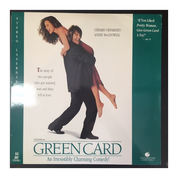 Green Card LaserDisc (VG/VG+) -komedia/draama-