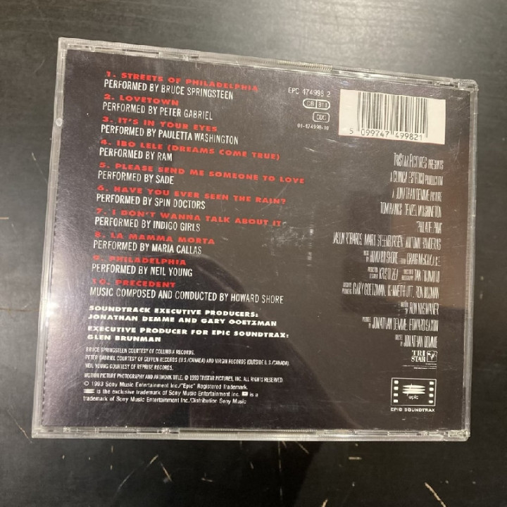 Philadelphia - The Soundtrack CD (VG+/VG+) -soundtrack-