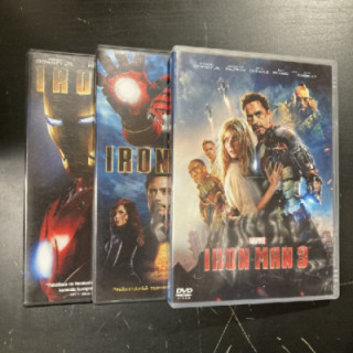 Iron Man 1-3 3DVD (VG+-M-/M-) -toiminta/sci-fi-