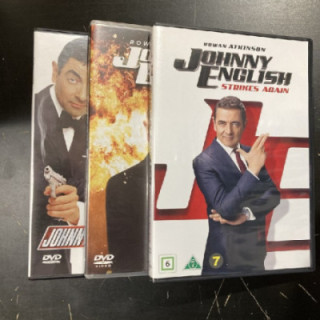 Johnny English 1-3 3DVD (VG+/M-) -komedia-