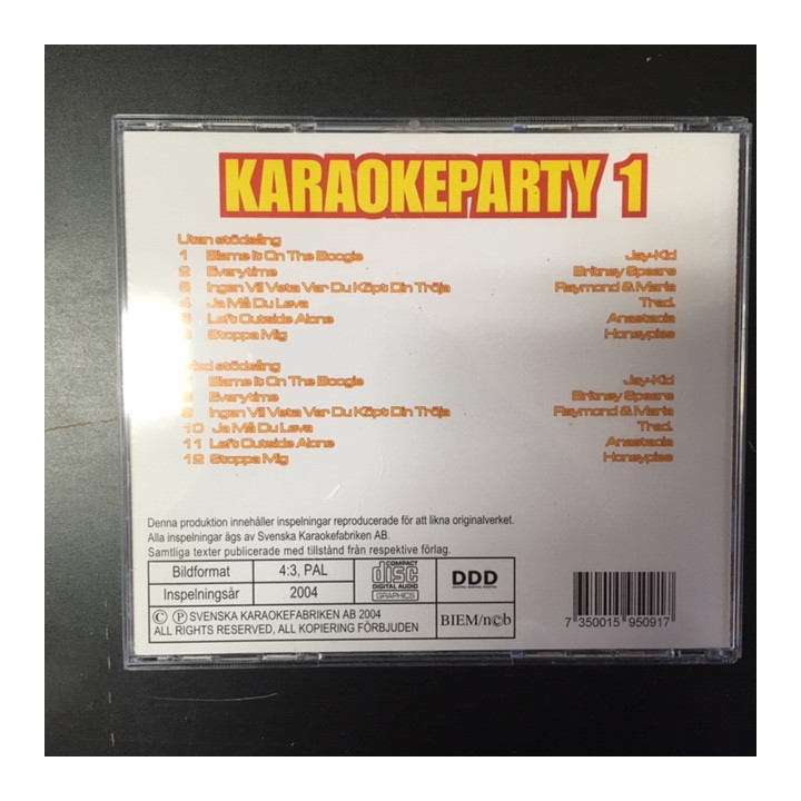 Svenska Karaokefabriken - Karaokeparty 1 CD+G (M-/M-) -karaoke-