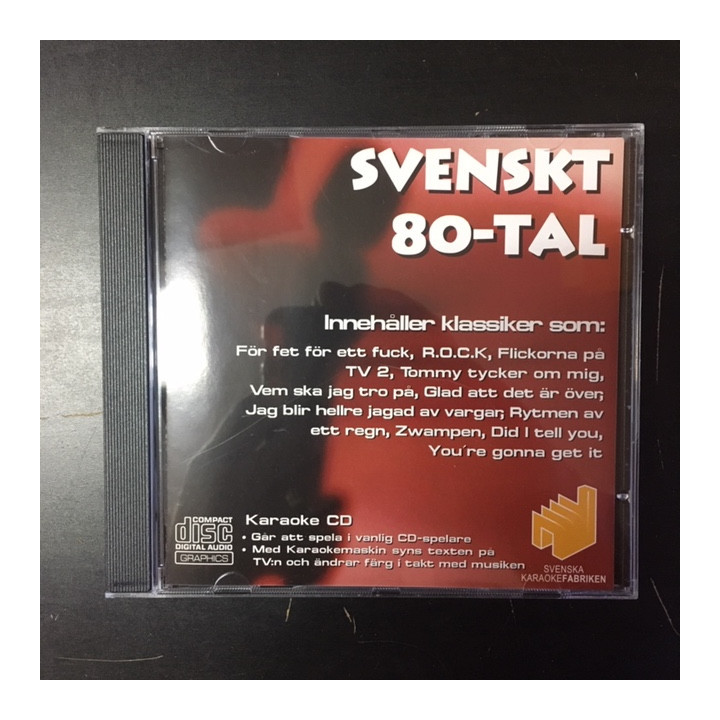 Svenska Karaokefabriken - Svenskt 80-tal CD+G (M-/M-) -karaoke-