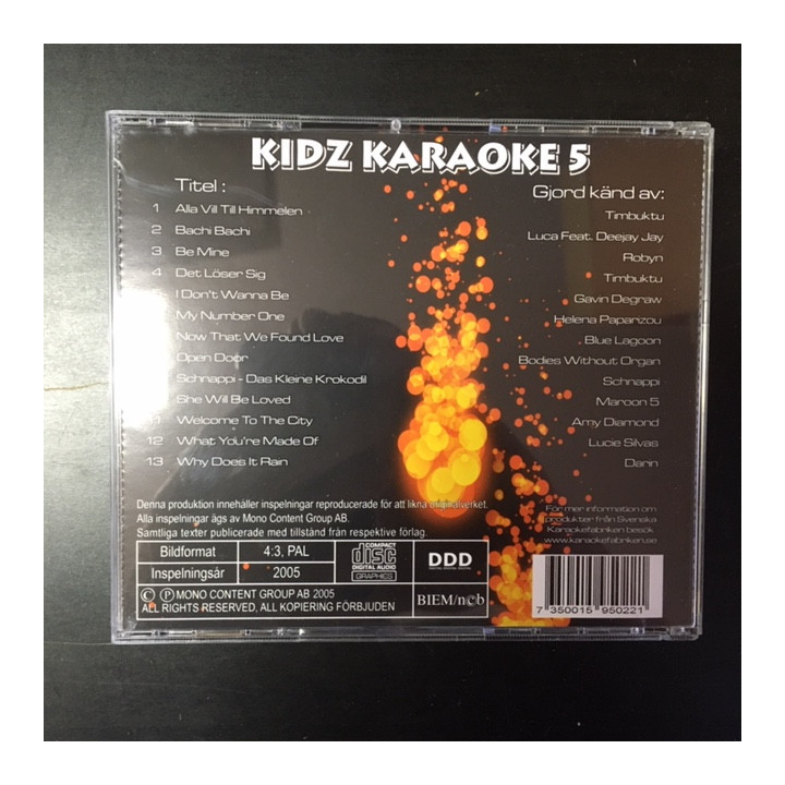 Svenska Karaokefabriken - Kidz karaoke 5 CD+G (M-/M-) -karaoke-